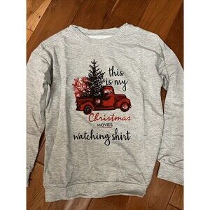 christmas Lightweight sweatshirts for women Gray Size Small Red Truck Movie